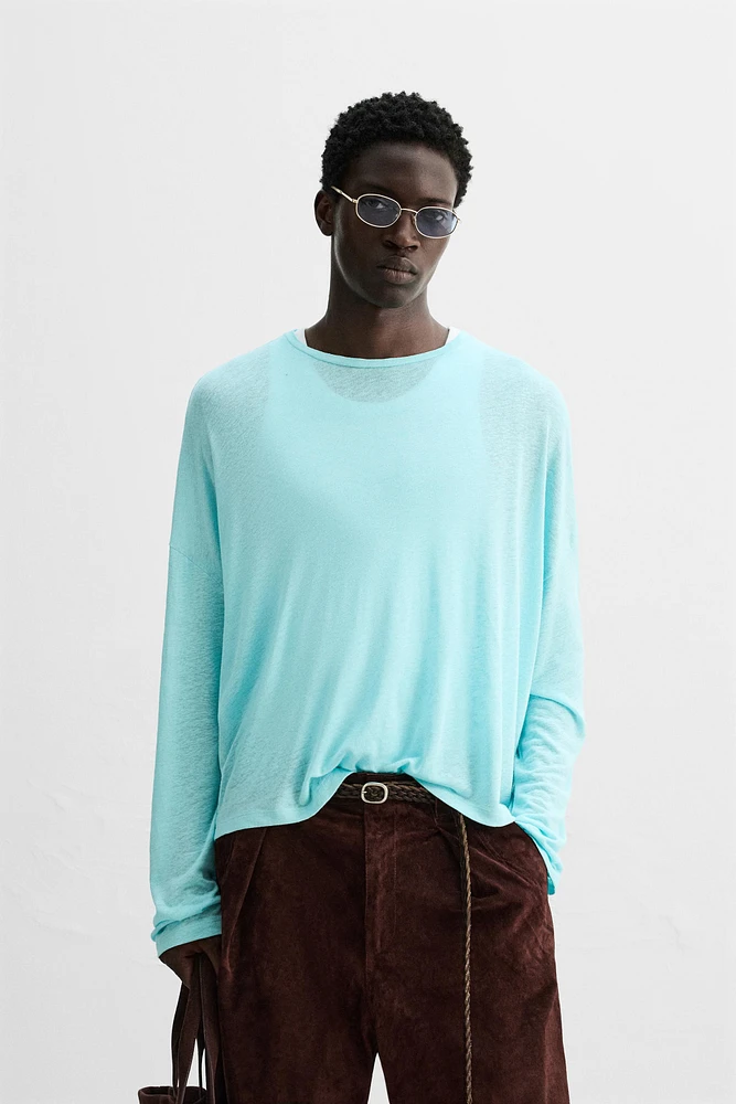 VISCOSE LINEN T-SHIRT