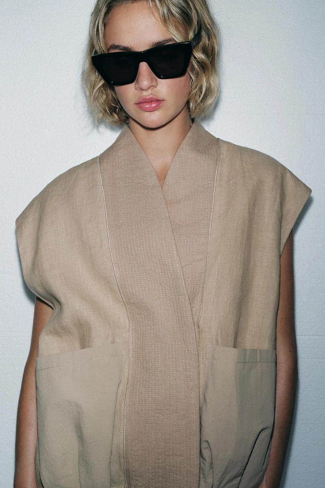 LIMITED EDITION 100% LINEN COMBINATION VEST