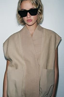 LIMITED EDITION 100% LINEN COMBINATION VEST