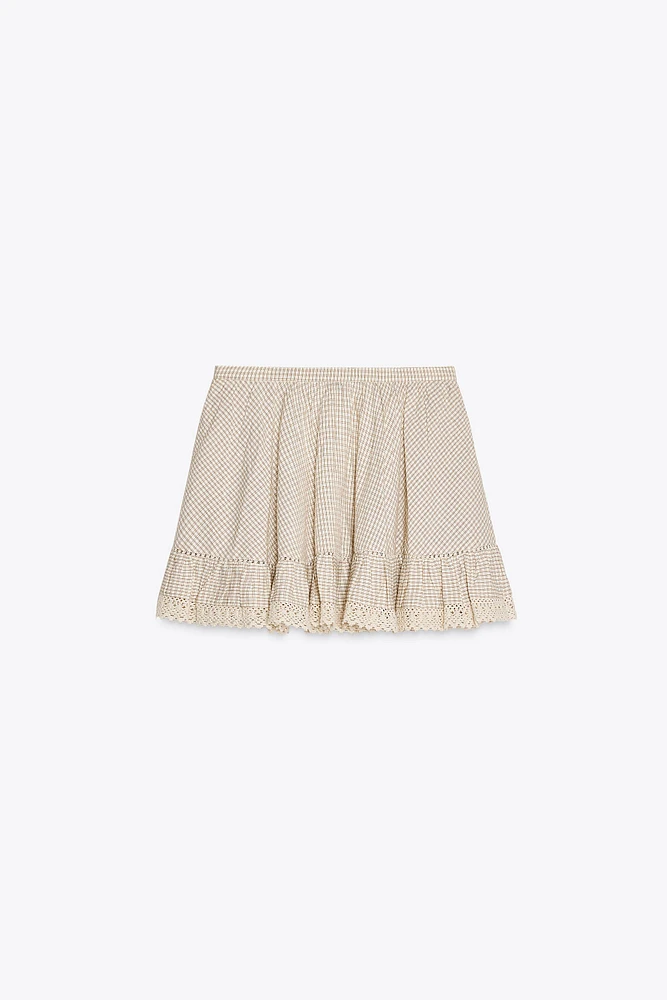RUFFLED PLAID SKIRT