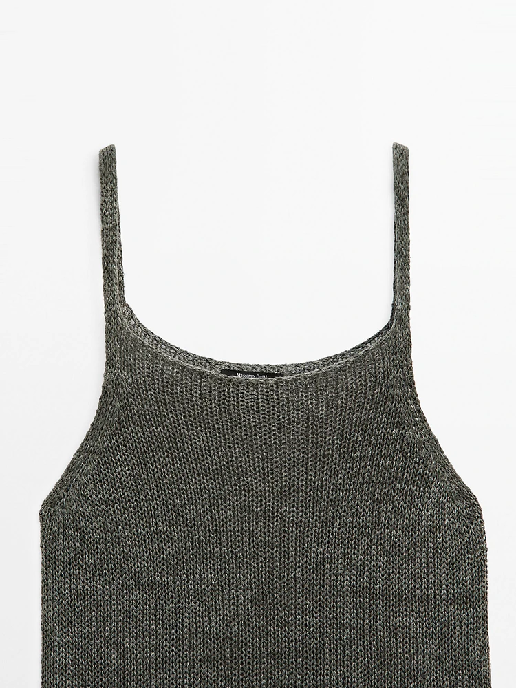 Faded strappy knit top