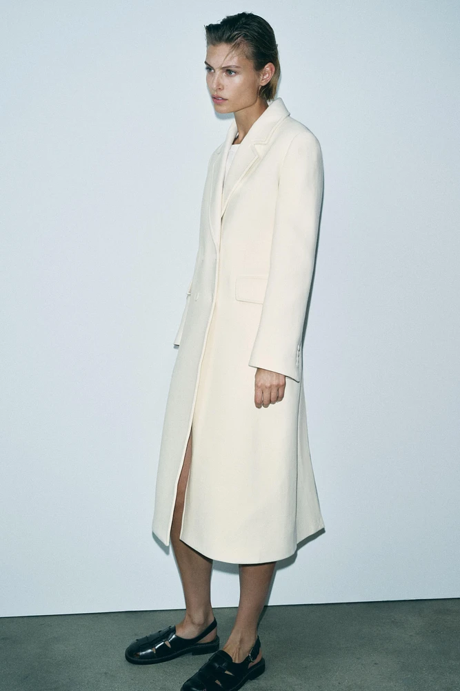 MANTEAU CROISÉ EN MÉLANGE DE LAINE ZW COLLECTION