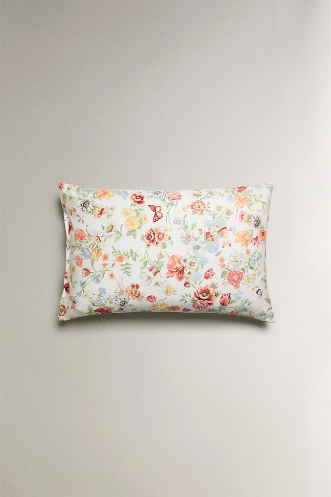 FLORAL PRINT SATEEN PILLOWCASE