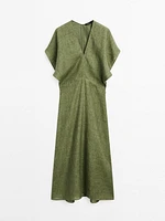 Short sleeve linen midi dress