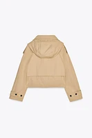 TRENCH-COAT COURT CAPUCHE AMOVIBLE