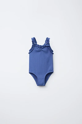 2-6 ANS/ MAILLOT DE BAIN TEXTURÉ À VOLANTS