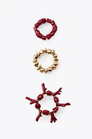 LOT DE 3 BRACELETS ÉLASTIQUES CORAIL