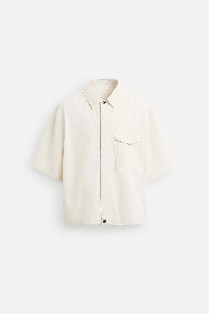 SURCHEMISE DÉLAVÉE AVEC POCHE