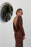 OPEN BACK JACQUARD DRESS