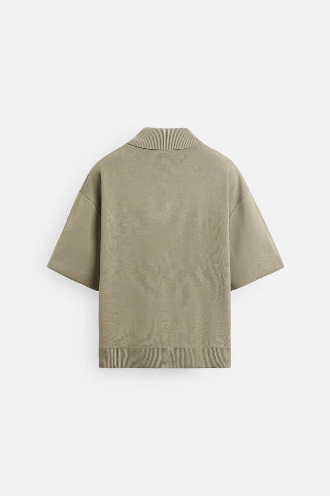 RELAXED FIT KNIT POLO SHIRT
