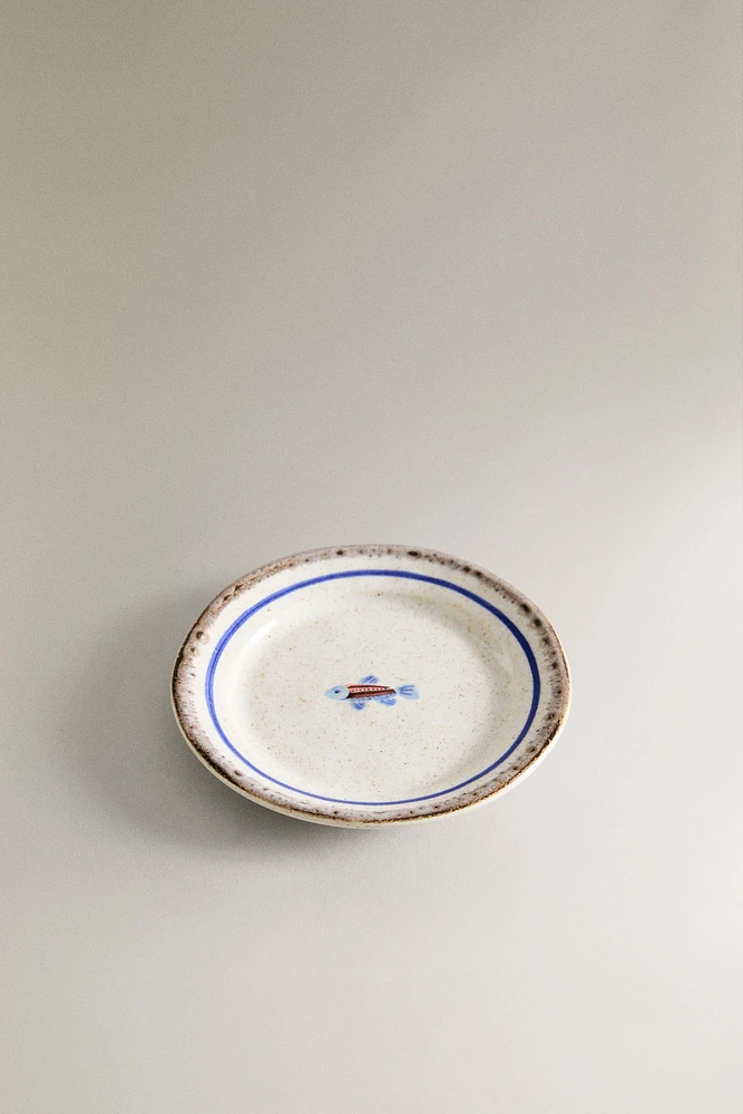 STONEWARE FISH SIDE PLATE