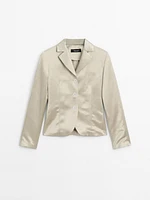 Fitted satin blazer