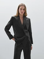 100% linen double-breasted blazer