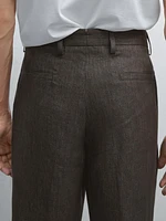 Faded total look linen trousers