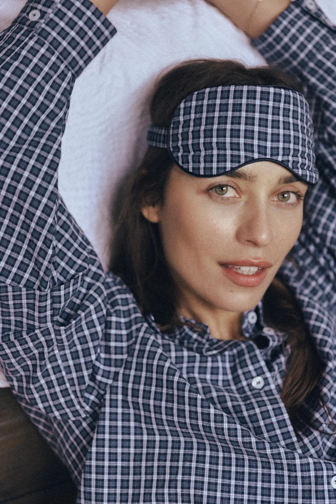 PLAID EYE MASK