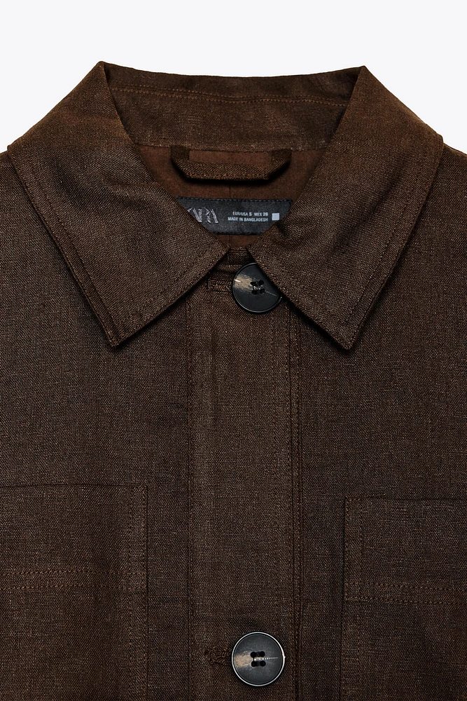 LINEN BLEND SHORT JACKET