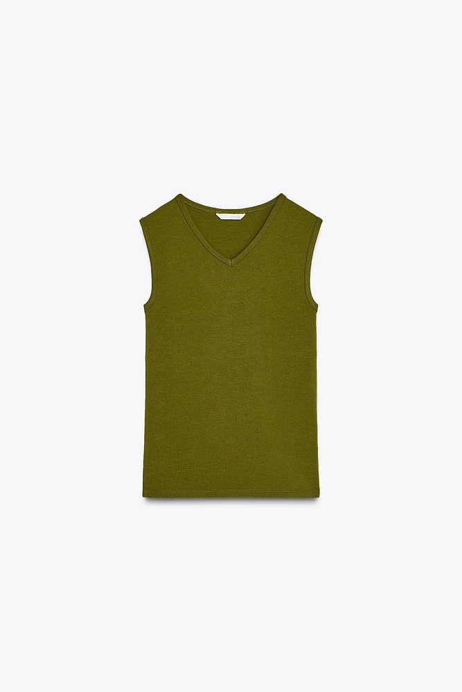 STRETCH RIBBED TOP
