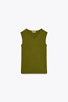 STRETCH RIBBED TOP