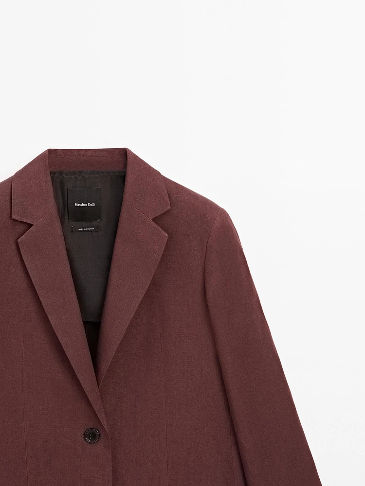 100% linen two-button blazer