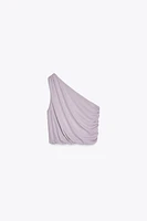 RUCHED TULLE TOP