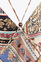 PATCHWORK PRINT MIDI DRESS