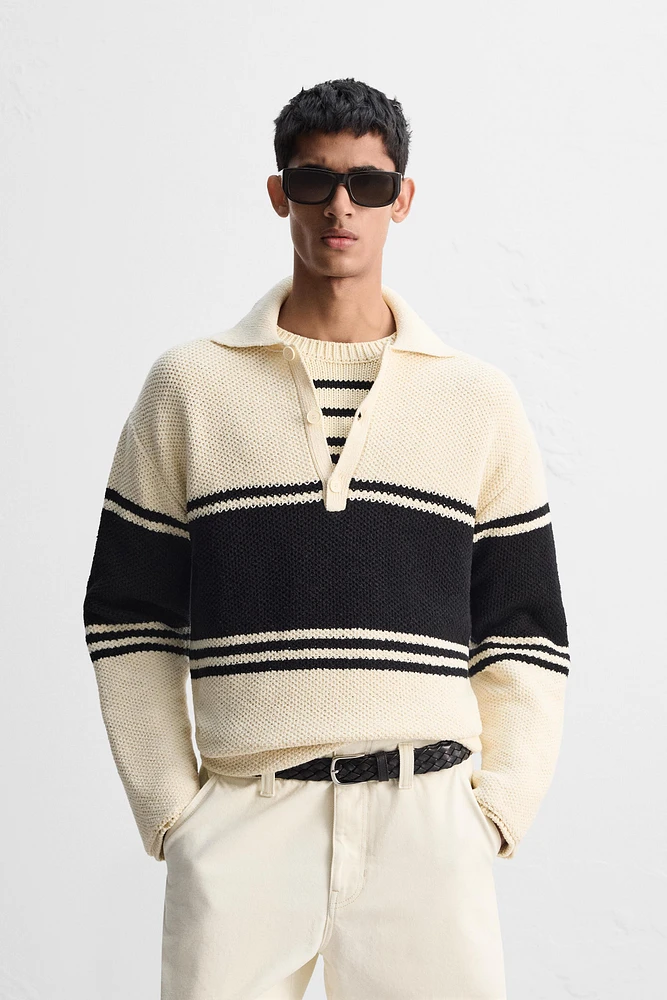 LIMITED EDITION STRIPED KNIT POLO SHIRT