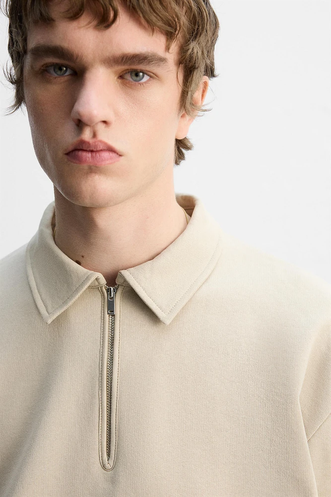 ZIP POLO SWEATSHIRT