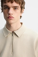 ZIP POLO SWEATSHIRT