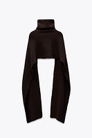 KNIT SCARF WITH ZIPPERED NECKLINE
