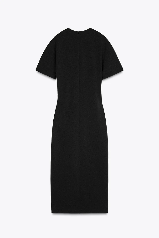 RUCHED MIDI DRESS