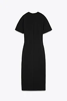 RUCHED MIDI DRESS