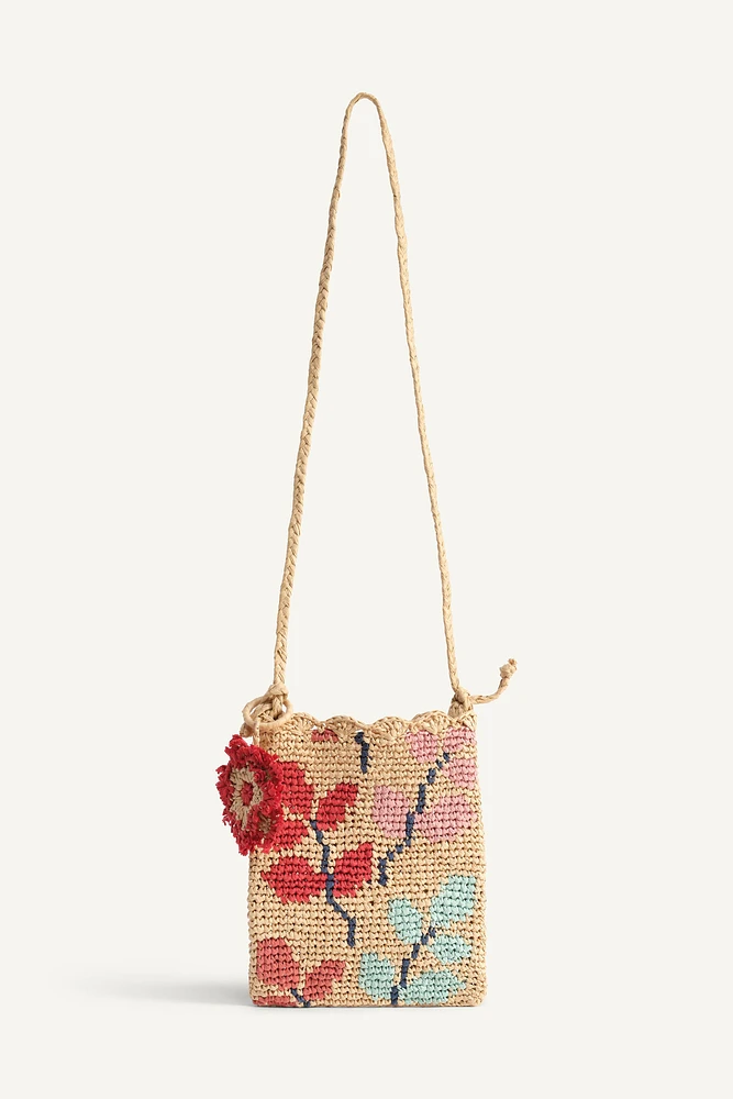 RAFFIA EFFECT CROSSBODY BAG