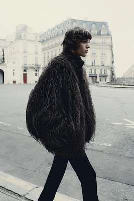 BLOUSON BOMBER EFFET FOURRURE ÉDITION LIMITÉE