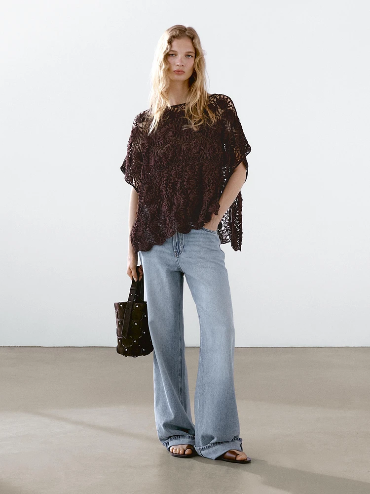Cutwork crochet cape