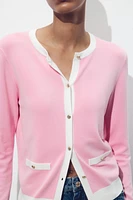 GILET EN MAILLE BORDS ASSORTIS