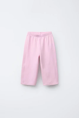 WIDE LEG INTERLOCK PANTS