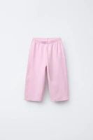 WIDE LEG INTERLOCK PANTS