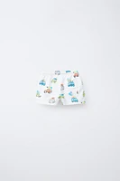 2-6 ANS/ BERMUDA DE BAIN VOITURES ET GLACES