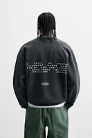 WASHED PRINT BOXY FIT SWEATSHIRT
