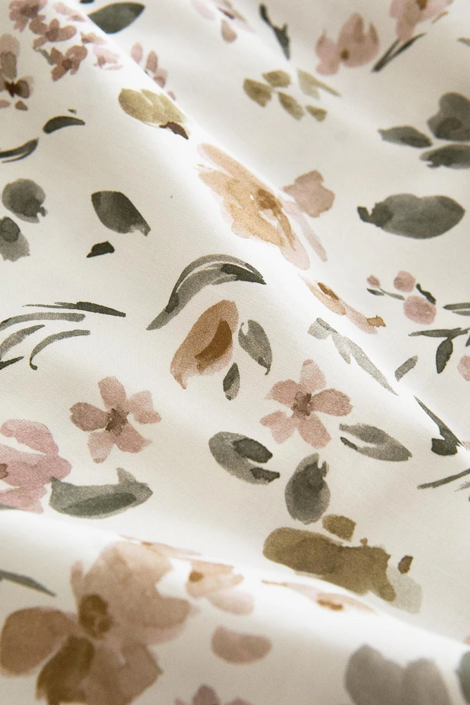 DRAP DE DESSUS SATIN IMPRIMÉ FLEUR