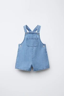 DENIM OVERALL SHORTS
