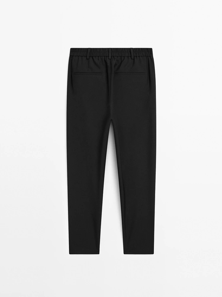 Relaxed fit cool wool blend trousers