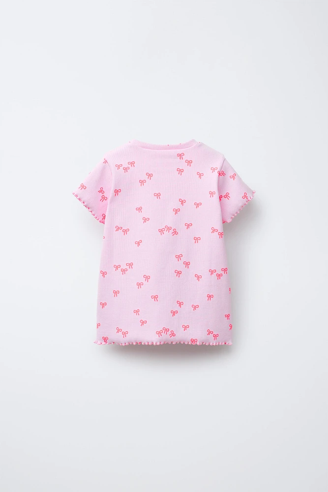 PRINTED RIBBED T-SHIRT