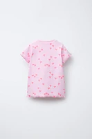 PRINTED RIBBED T-SHIRT