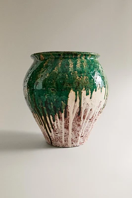 ANTIQUE FINISH CERAMIC VASE