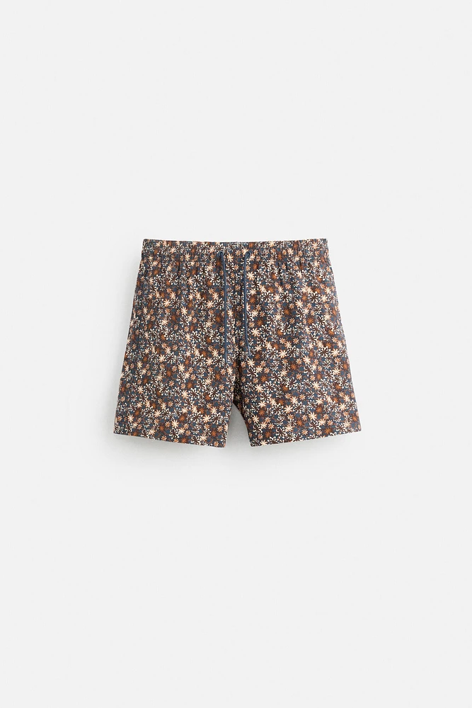 FLORAL PRINT MID-LENGTH SWIMSUIT