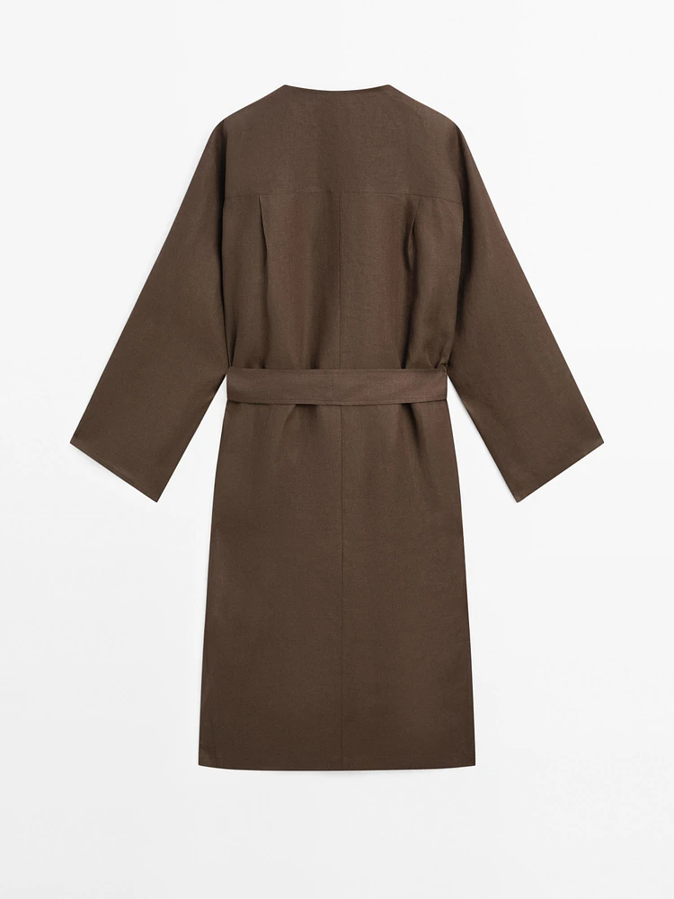 100% linen shirt dress