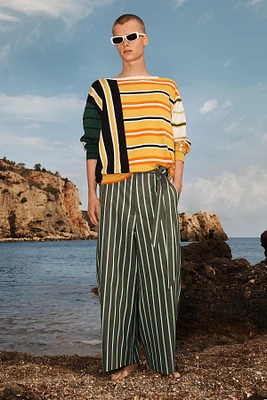 LIMITED EDITION STRIPED WIDE FIT PANTS