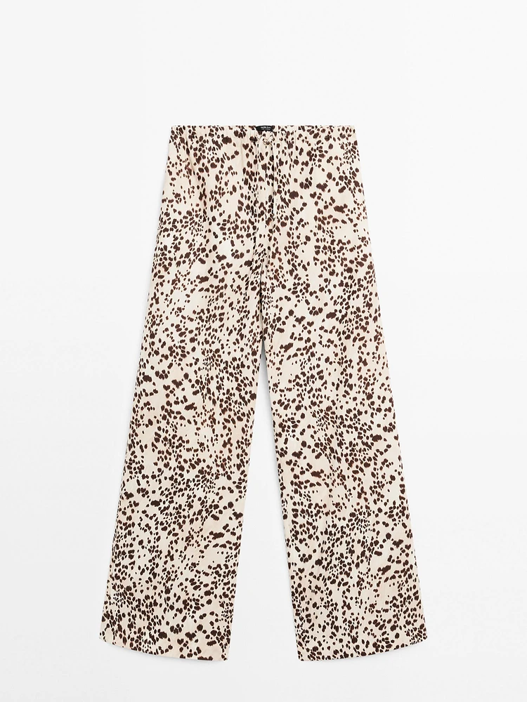 Pantalon droit imprimé animal