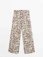 Pantalon droit imprimé animal